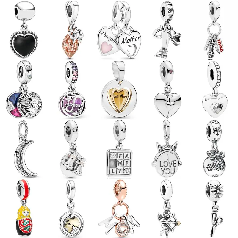 

Black MI Amor ONYX Clip Decorative Ornament Matryoshka Doll Pendant Beads 925 Sterling Silver Charm Fit Pandora Bracelet Jewelry