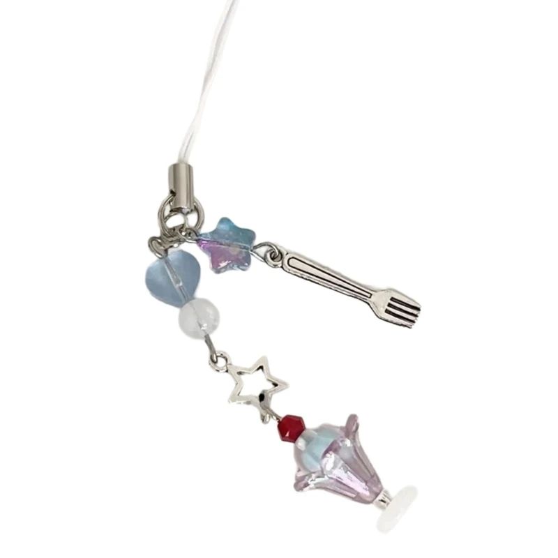 Стильный брелок для ключей с мороженым украшения креативный подвеской из бисера