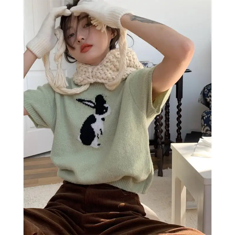 

Женская трикотажная водолазка с коротким рукавом и круглым вырезом