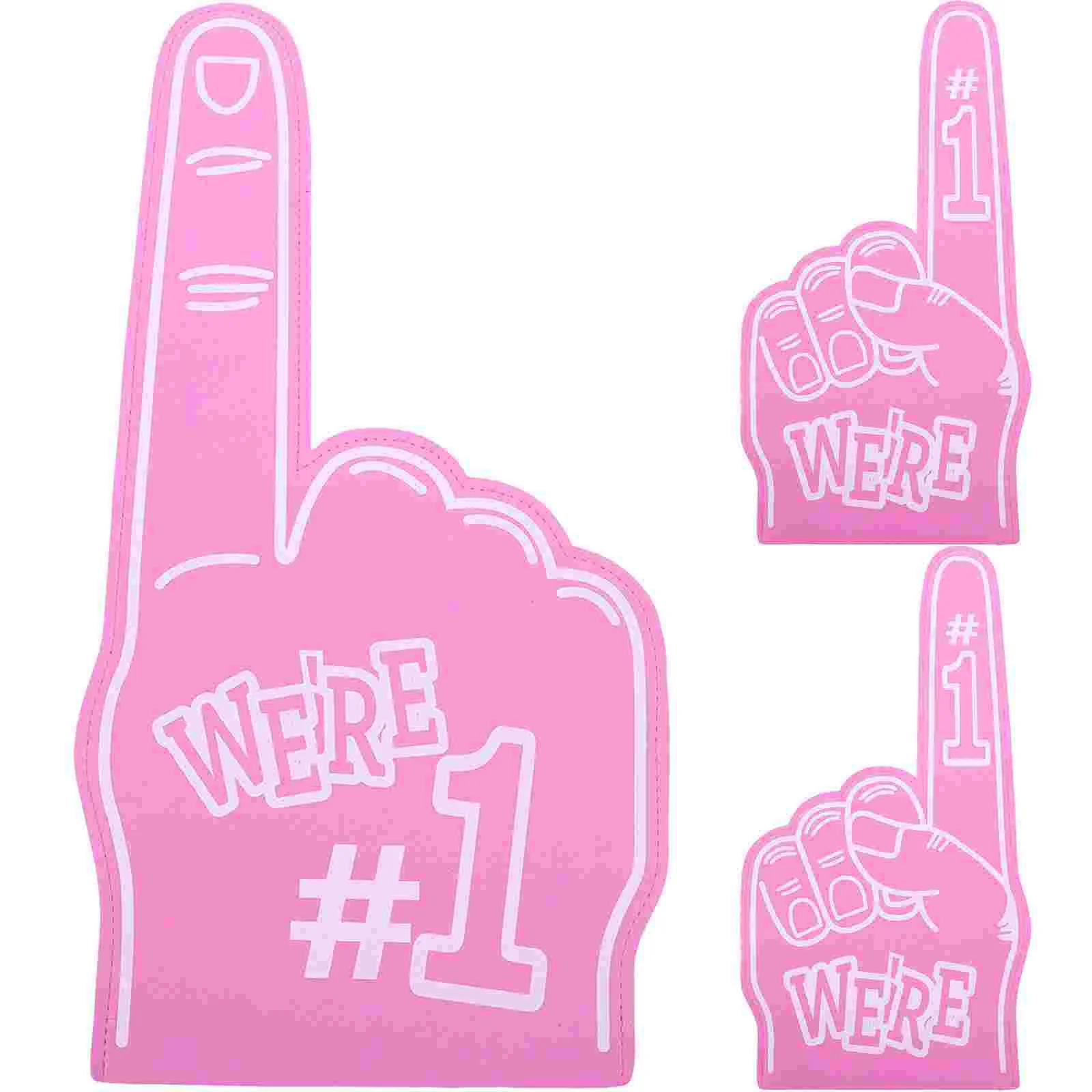 

3 Pcs Cheering Clapper Foam Hand Giant Hands Kids Sports Toys Decorate Party Favors Finger Fingers Eva Pointer Child Number