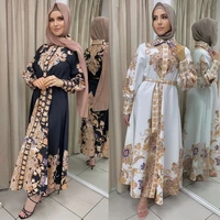 muslim dress women muslim fashion european clothing spring and summer hijab long dresses women with sashes islam abaya african