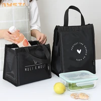 canvas waterproof thermal insulation lunch bags food bento box pouch cooler bag for student office picnic storage container