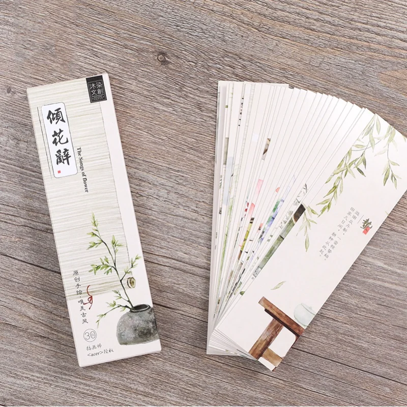 

30 Pcs/box Ins Creative Antique DIY Bookmarks Reading Message Cards