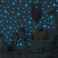 100pcs luminous wall stickers glow in the dark stars sticker decals for kids baby rooms colorful fluorescent stickers home decor