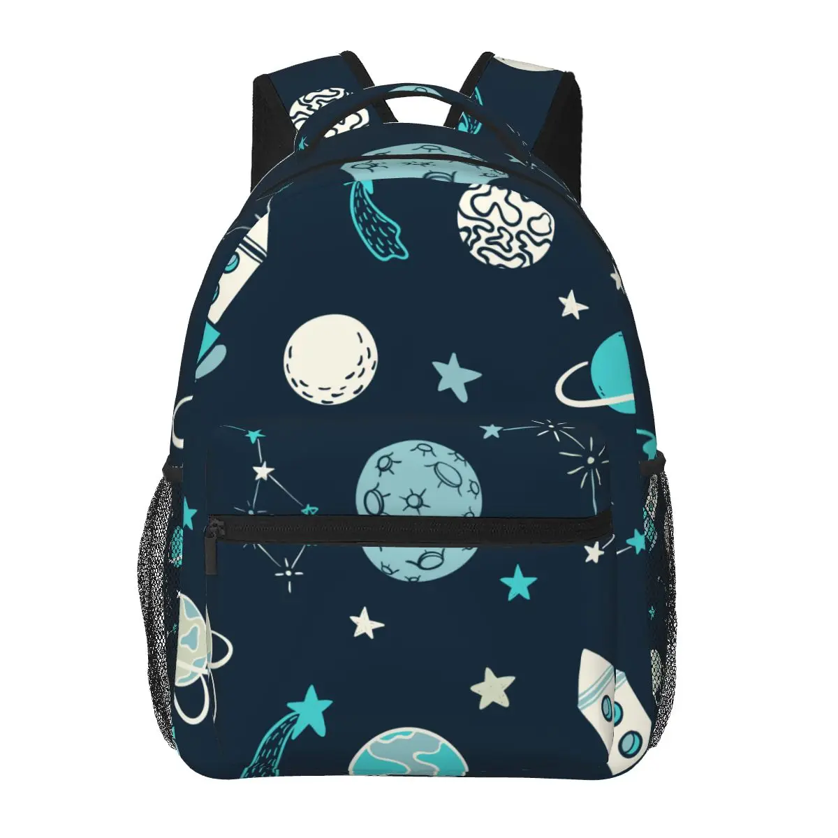 

Women Men Backpack Cute Space Rocket Star Planet Probe Travel Female Bag Male Laptop Backpack Book Bag