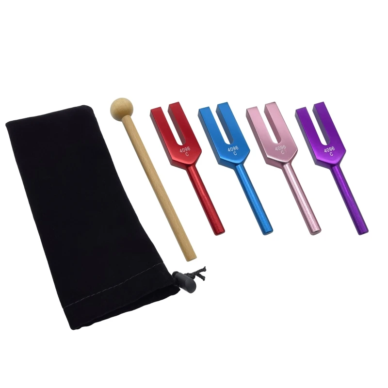 

Angel Tuning Forks Set for Healing 4096 Hz with Wooden Hammer Aluminum Alloy Lightweight Tuning Fork for Sound Healing