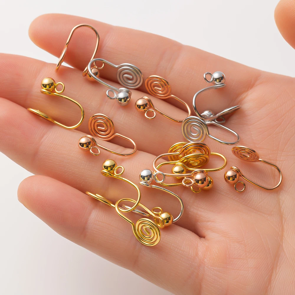 10 шт. зажимы для ушей из нержавеющей стали спиральная катушка от комаров основа