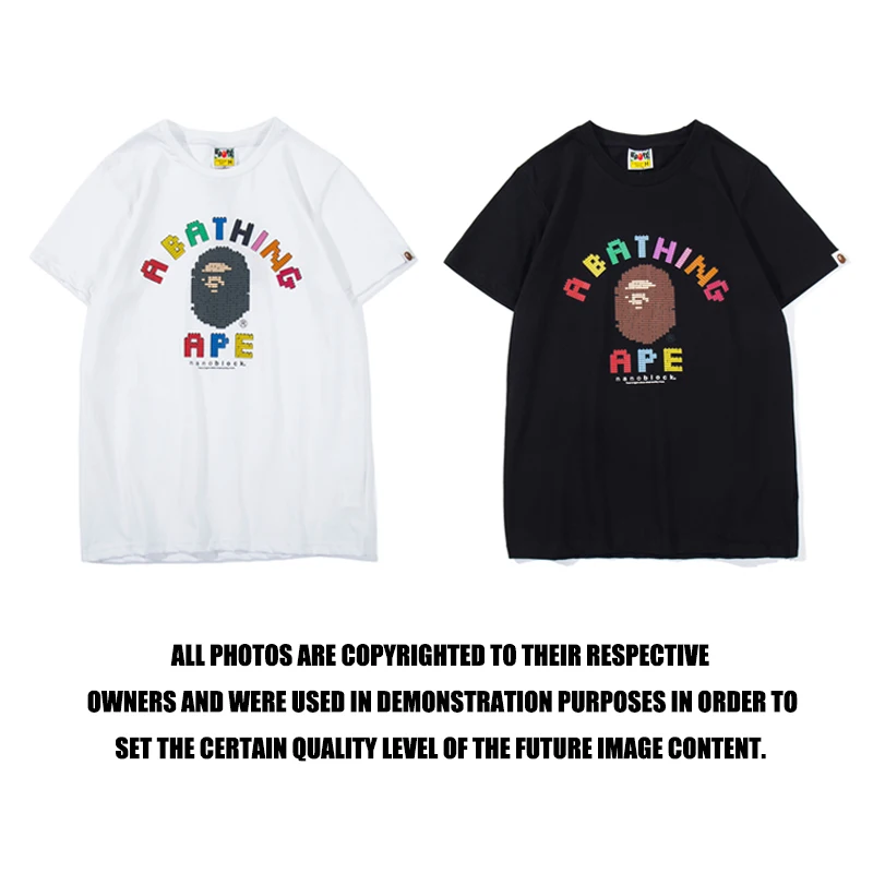 

Модная хлопковая футболка BAPE с коротким рукавом, коллекция 2022 года, японская брендовая высококачественная повседневная футболка с коротки...