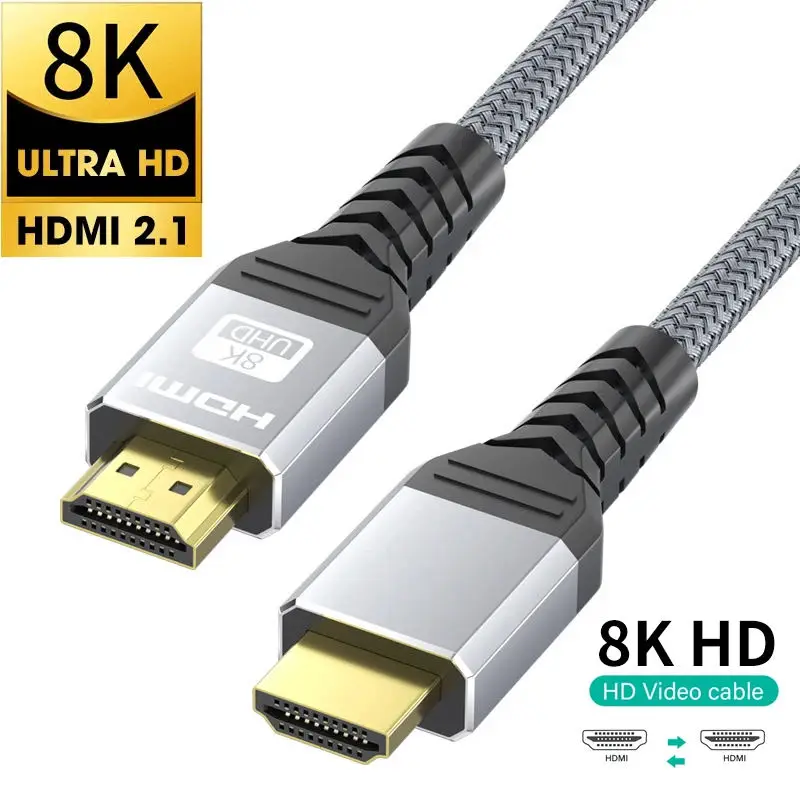 Кабель HDMI2.1 для порта дисплея 8K 60 Гц 2 м 1 HD-кабель 4K 144 5 3 экранированный HDR 48 Гбит/с