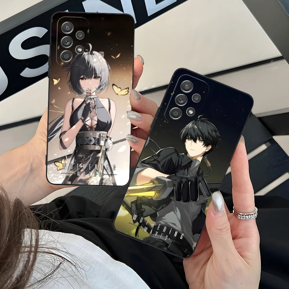 Wuthering Waves Rover Mobile Cell Phone Case for Samsung Galaxy A91 73 71 70 54 53 52 34 24 23 21 S 5G Black Cover Shell