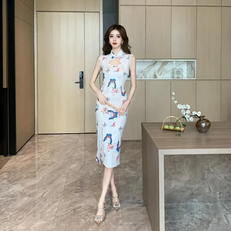 Высококачественное этническое стильное платье 2024 новое летнее винтажное