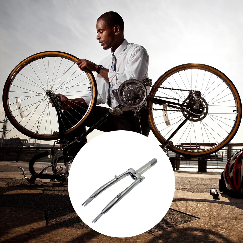 

Foldable Bike Front Forks Stainless Steel Threaded Interface Bicycle Repair Frame Cycling Anti-rust Accessories Spare Parts