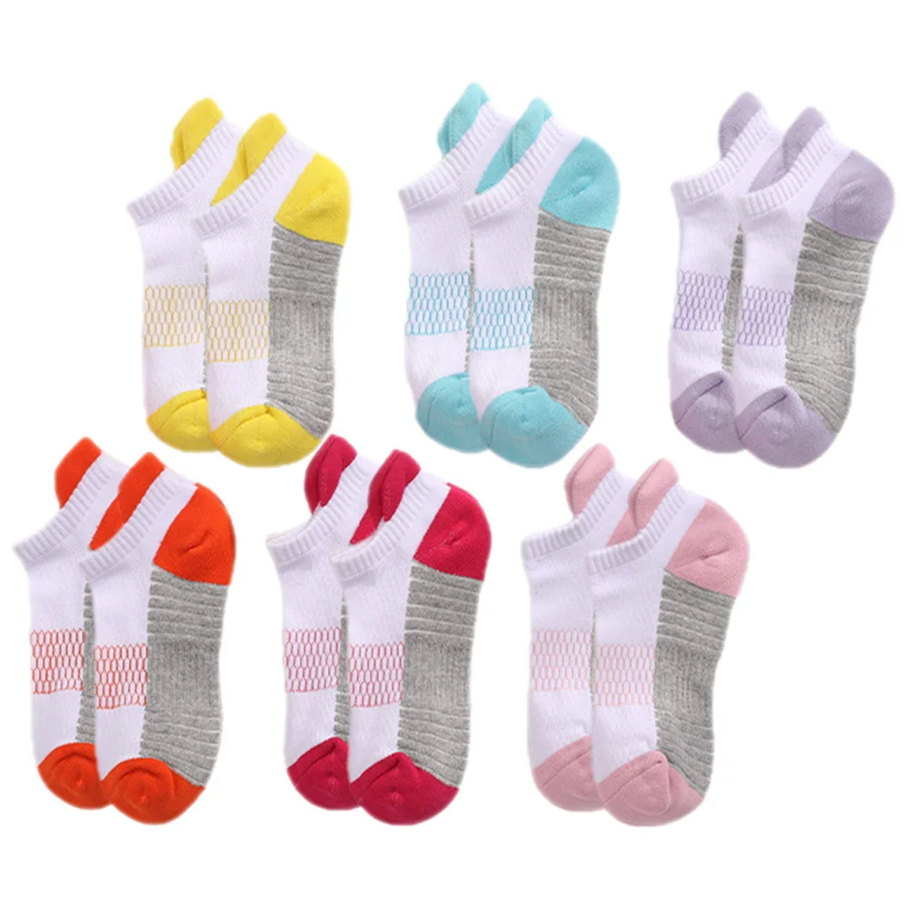 

6 Pairs Short Socks Cushioned Athletic Socks Running Socks Cotton Ankle Socks for Women