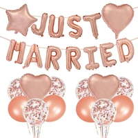 16 inch rose gold just married letter foil balloon bridal shower bachelorette party decoration wedding engagement party supplies