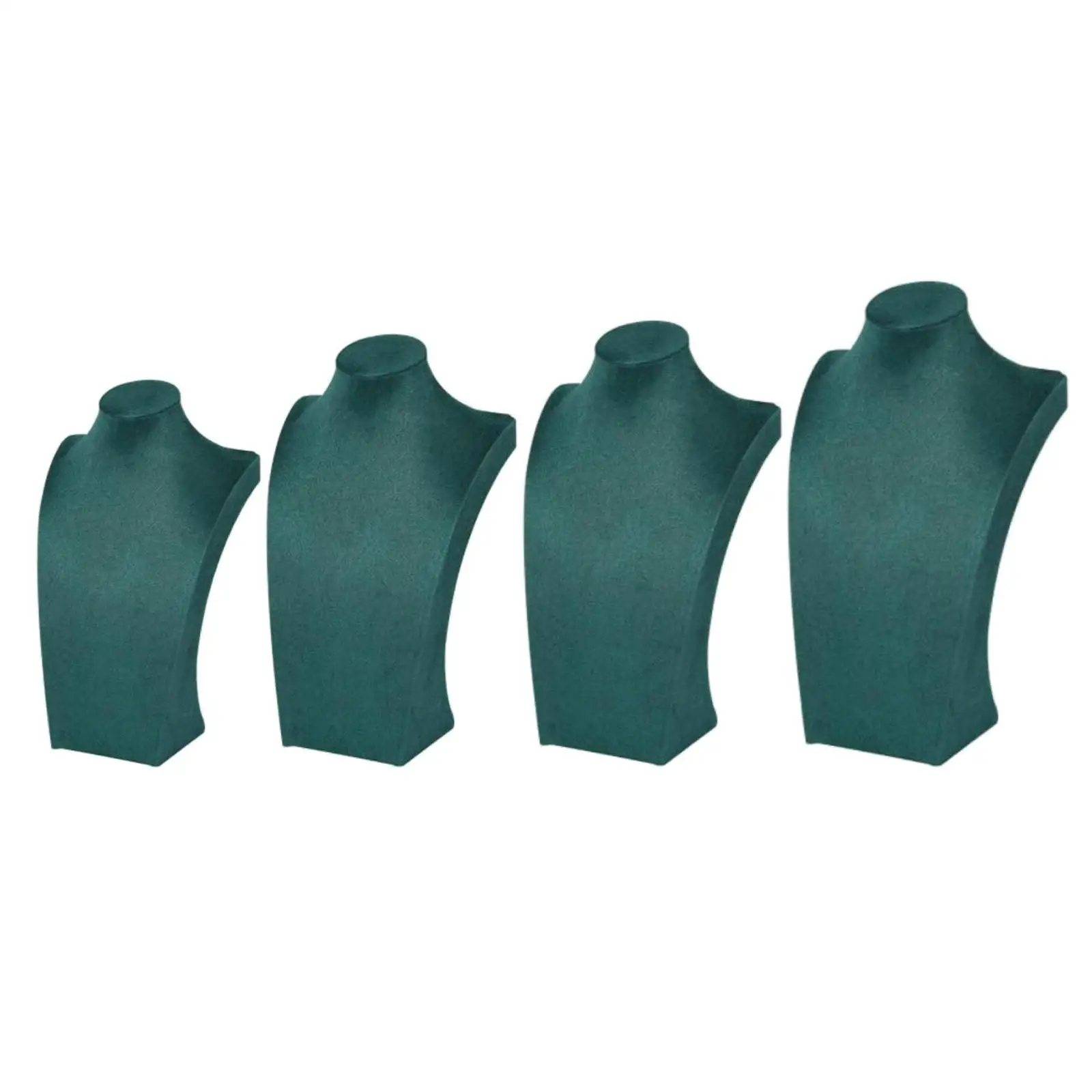 

Velvet Jewelry Easel Necklace Chain Display Bust Holder Mannequin Stand Tower Rack for Home Shop Countertop, Green