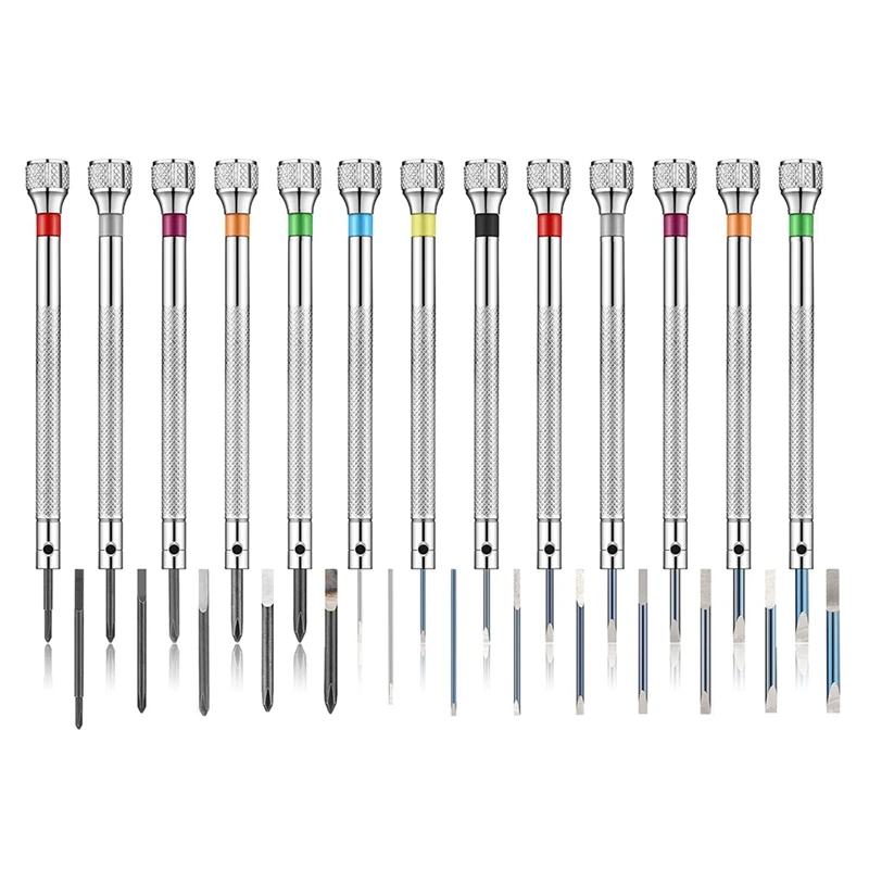 

13 PCS Professional Screwdriver Set 0.6-2.0Mm 13 Extra Replace Blades For Watch Repair