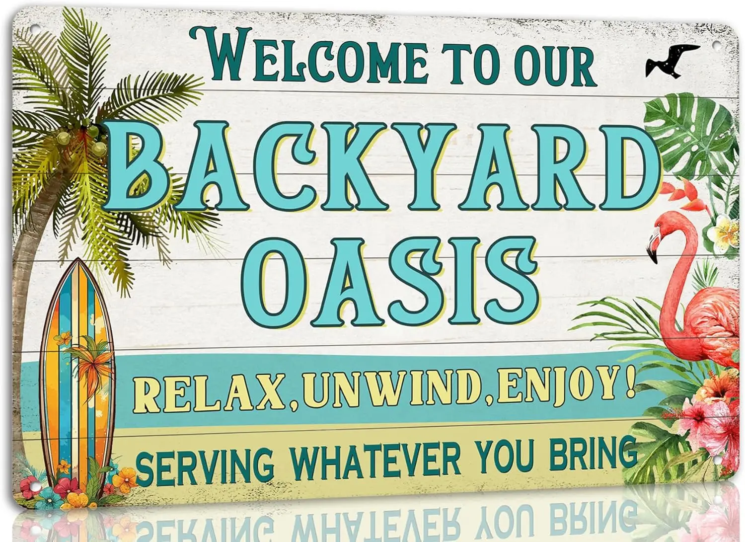 Добро пожаловать в нашу Bckyrd Retro Metl Tn Sgn для Frmhoe Home Pub Br Wll Декор Плакат Bech Pool Sgns Pto