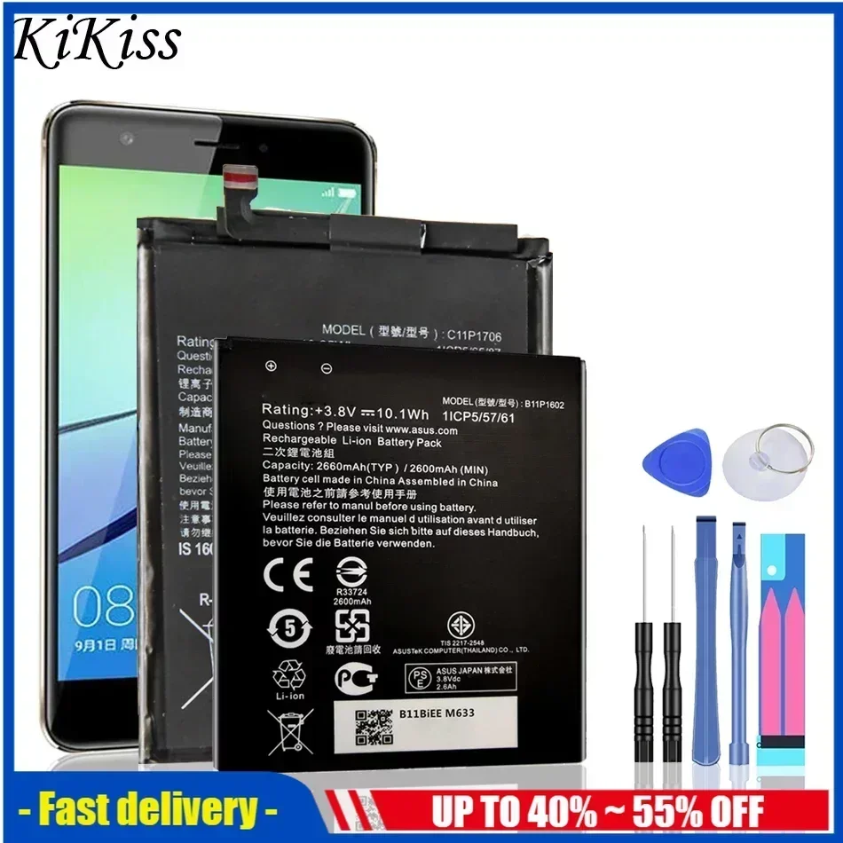 C11P1424 Аккумулятор для мобильного телефона Asus ZenFone 2 3 4 5 6 Max Laser Deluxe ZenFone2 Z00AD Z00BD ZE551ML