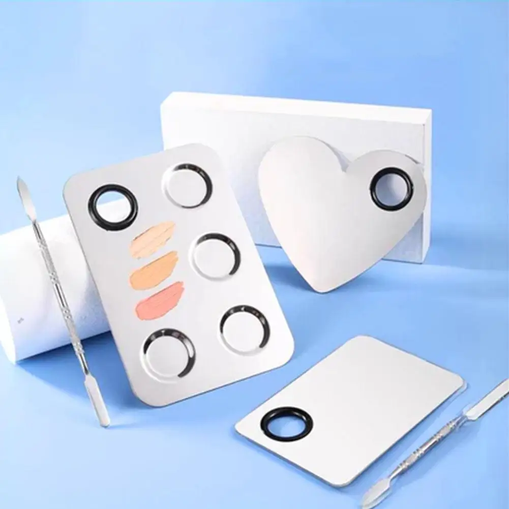 Палитра для смешивания макияжа металлический лоток из нержавеющей стали с