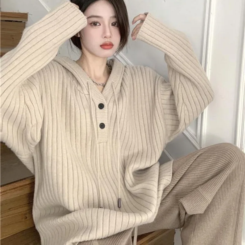 

Soft Glutinous Hooded Sweater Women'S 2023 Autumn And Winter New Korean Style Loose All-Match Casual Sweater Thick Top
