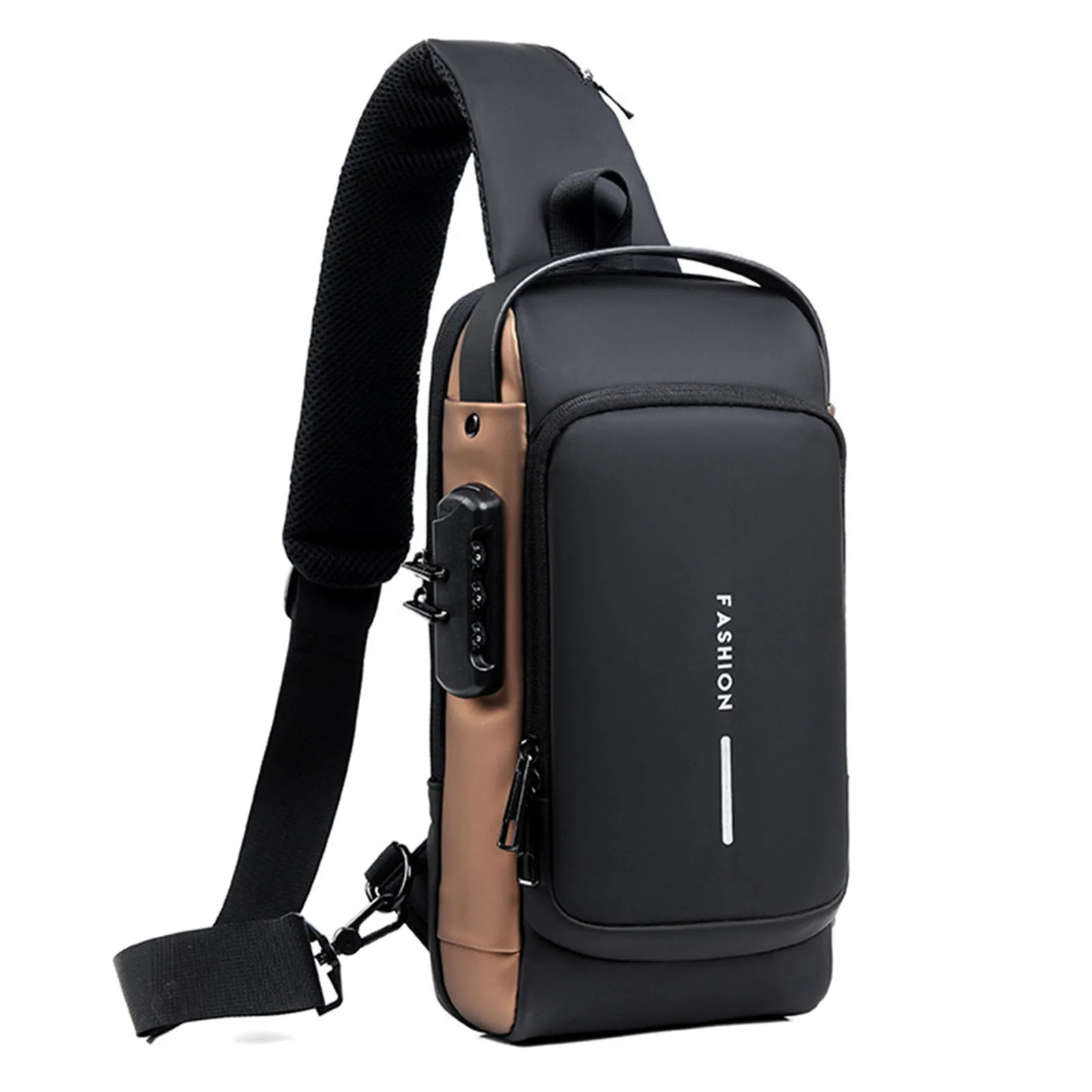 Men's Multifunction Anti-theft Shoulder Bag USB Charging Sport Sling Bag Male Chest Bag With Password Lock Fitness Gym Bags