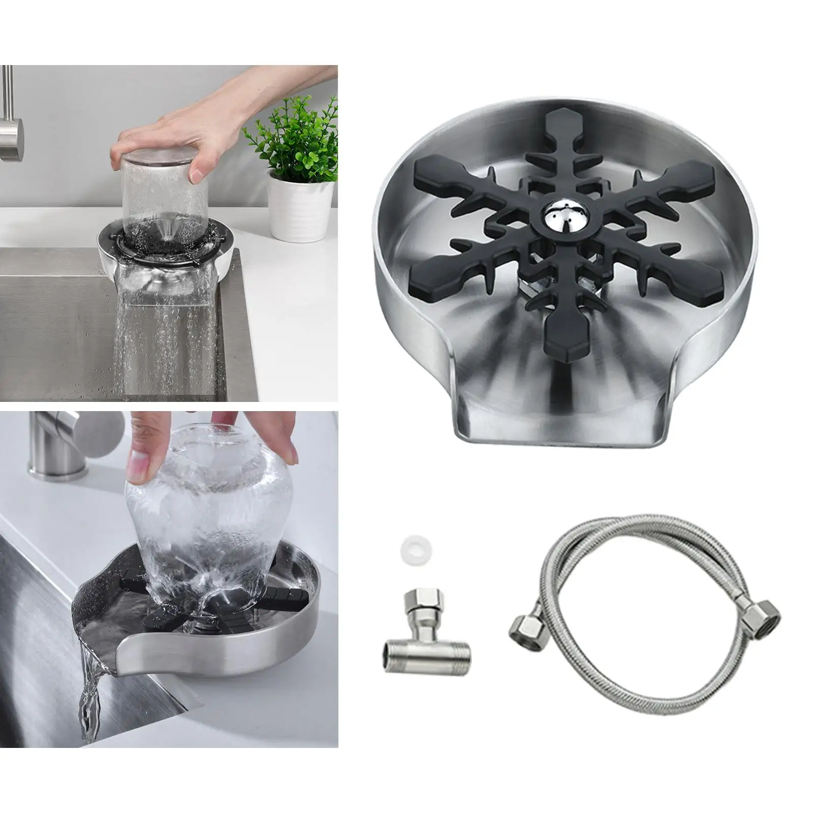 

Automatic Cup Washer Cleaning Accessories Faucet Glass Washer Cleaner Durable Sinks Glass Washer for Home Restaurant Bar Tea Cup