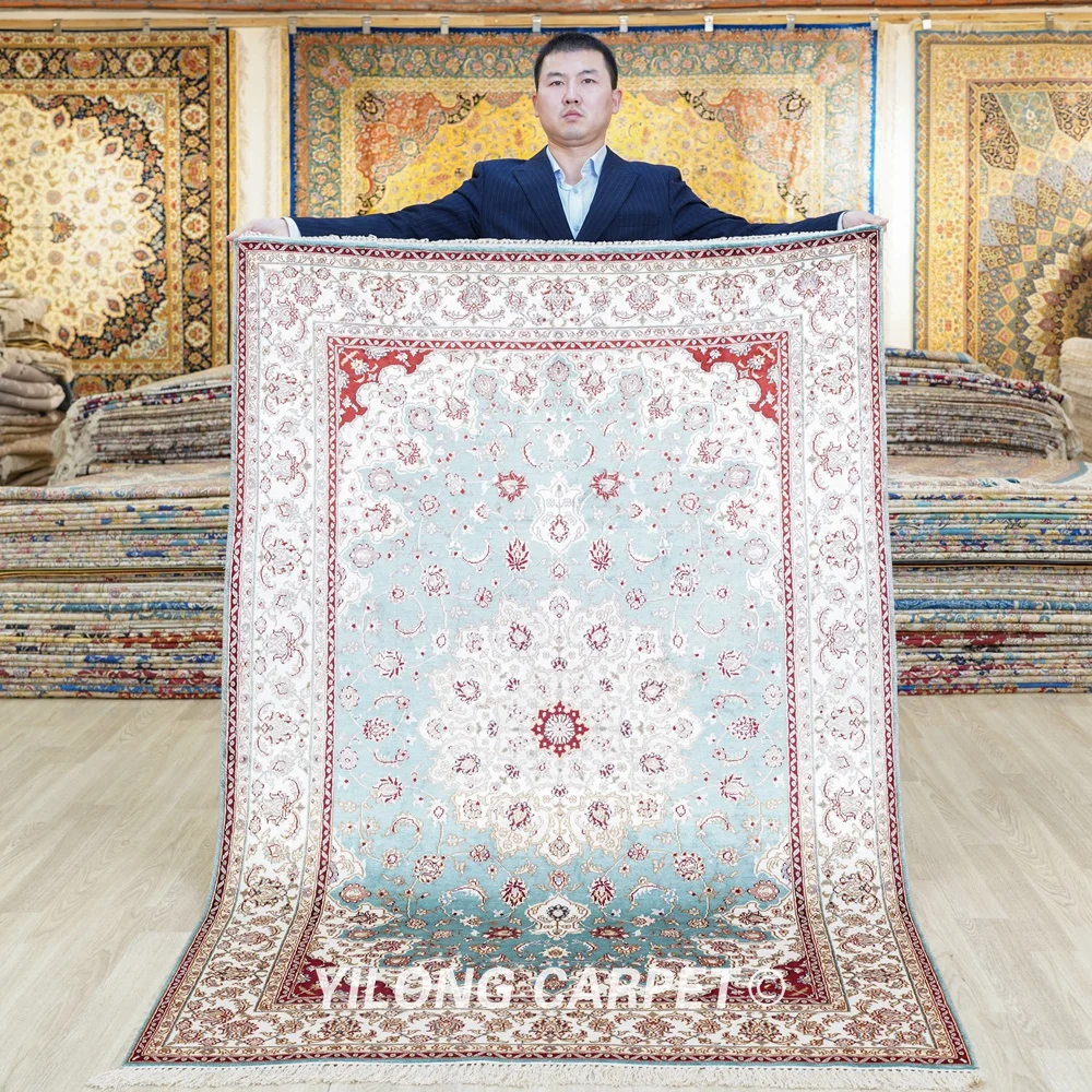 

122x183cm Persian Floral Carpet Vantage Antique Exquisite Blue Oriental Rug Types (YHW433AB)