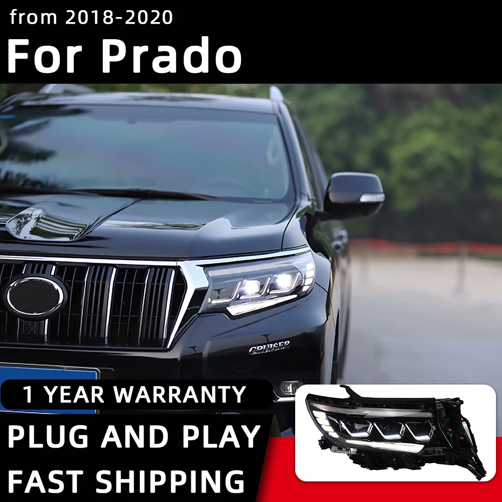 Фара для Toyota Prado светодиодные фары 2018-2020 автомобильный Стайлинг DRL сигнальная