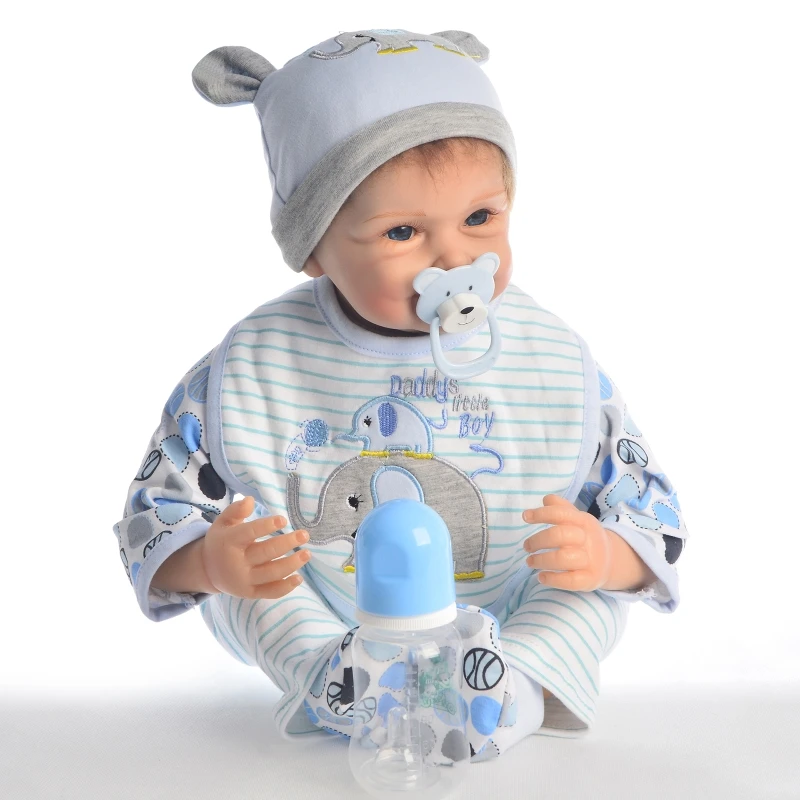 

55cm Realistic Lifelike Baby Doll w/ White Skin Rooted Hair Educational Reborn Kids Adult Grandma’s Collector & Favors