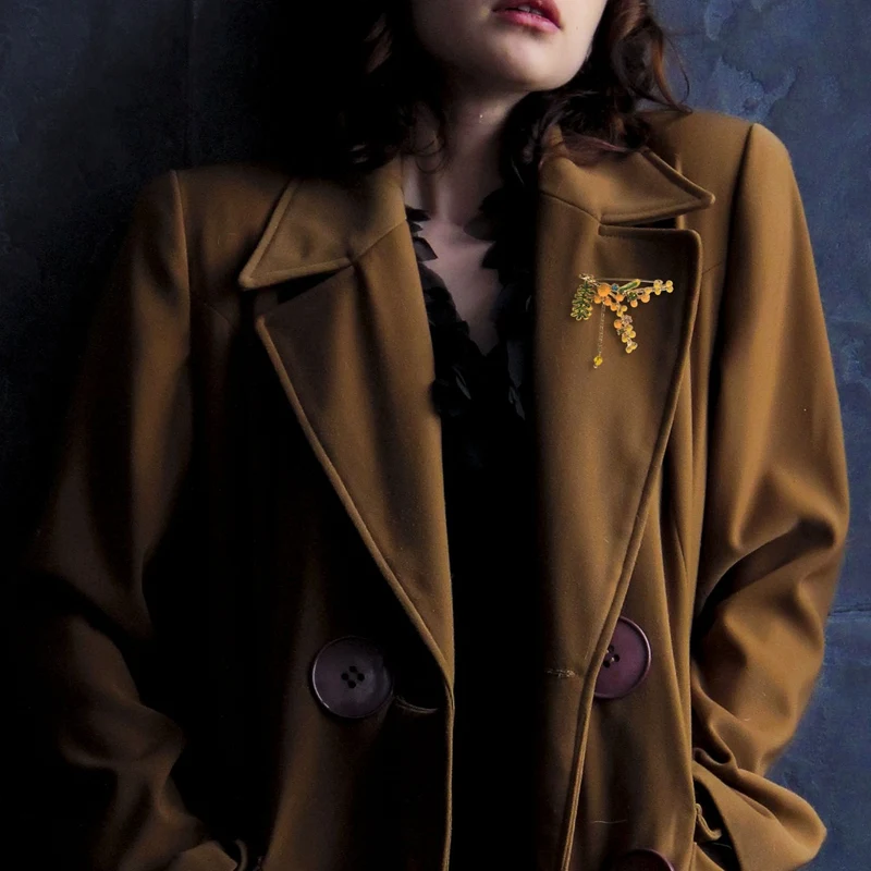 Ювелирные изделия Mimosa Well брошь в виде зеленого листа булавка женские рубашки