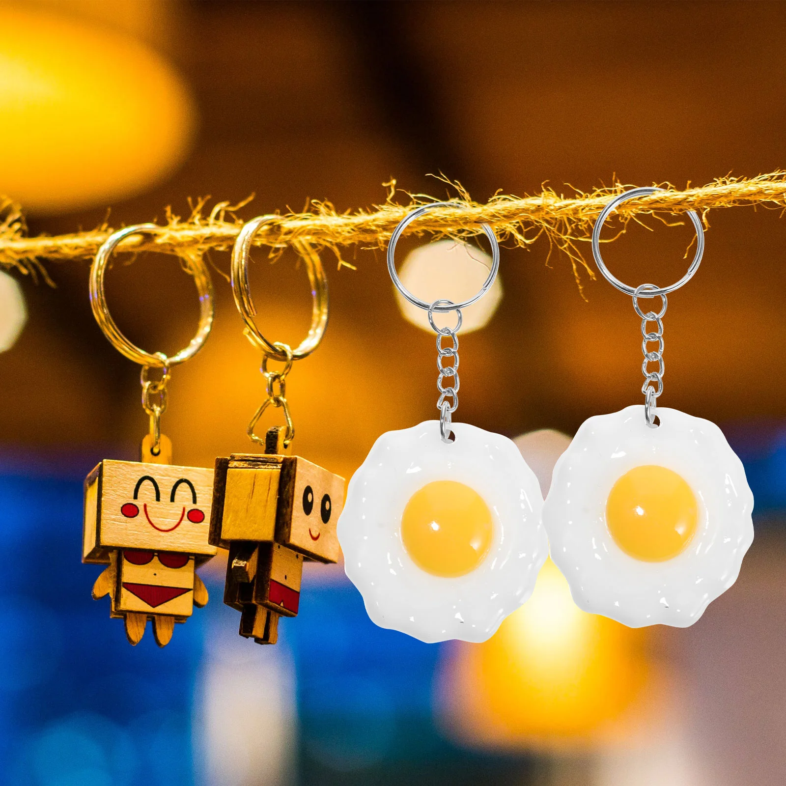 5 шт. брелок для ключей с жареным яйцом кошелек органайзер солнцезащитных очков