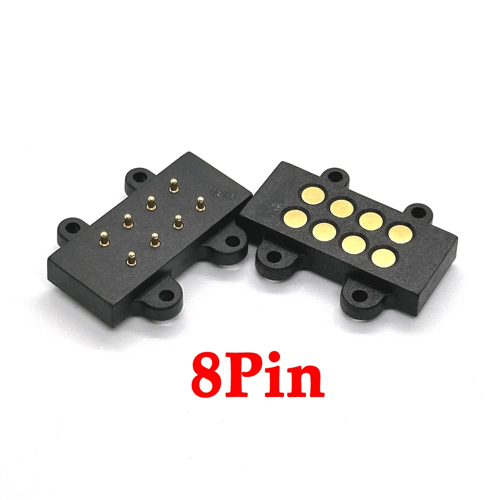 

1sets 8 Pin with ears high Current Magnet Suction Spring PogoPin Connector Male Female Probe DC Power Charging Magnet Connector