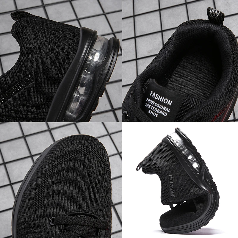 JIEMIAO Men Shoes Fashion Breathable Damping Air Cushion  Sport Running Shoes Outdoor Couple Walking Casual Sneaker Big Size 47