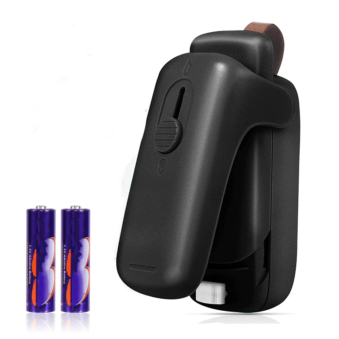 

Mini Bag Sealer,Handheld Heat Vacuum Sealer,2 in 1 Heat Sealer and Cutter with Lanyard, Portable Bag Machine Black