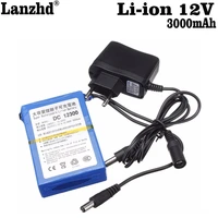 1 10pcs 100 new dc 12v 3000mah li ion lithium rechargeable battery pack with plug for cctv camera 12 6v battery with charger