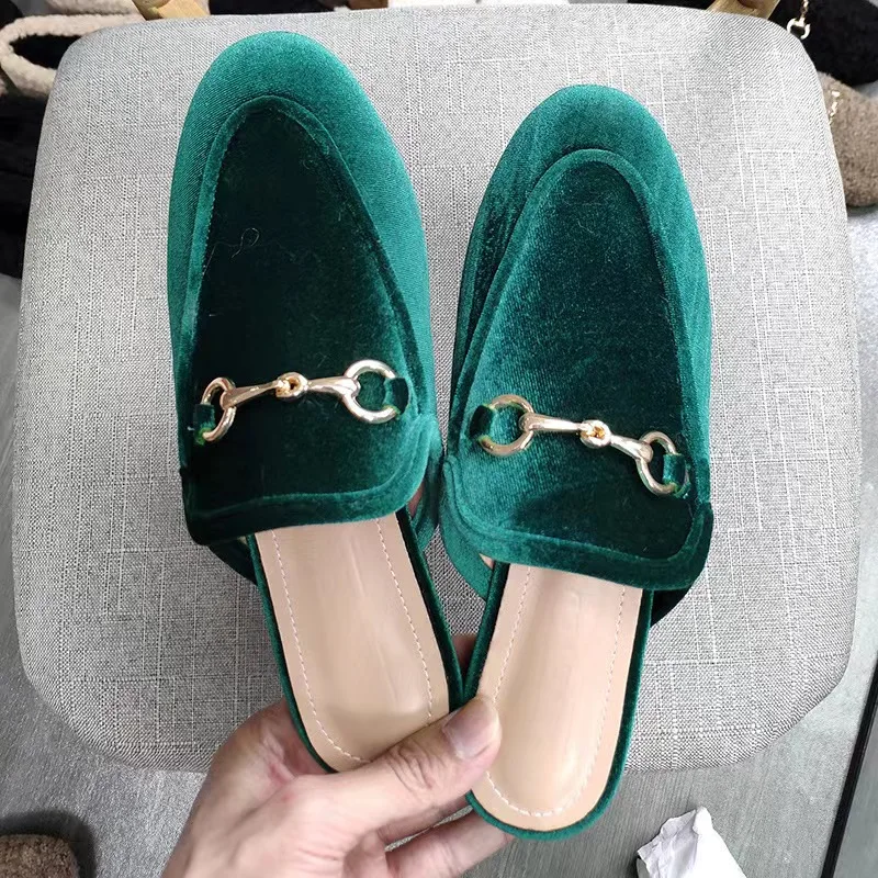 In 2023, Flat-Bottomed Lazy People Wear Half-Supported Muller Shoes Plus Size 41-44 Holiday And Leisure Beach Sandals.