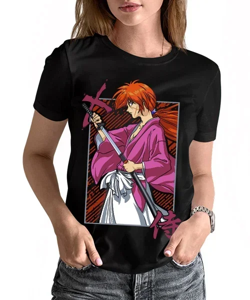 Хлопковая аниме-футболка унисекс Самурай х: руруруни Кеншин