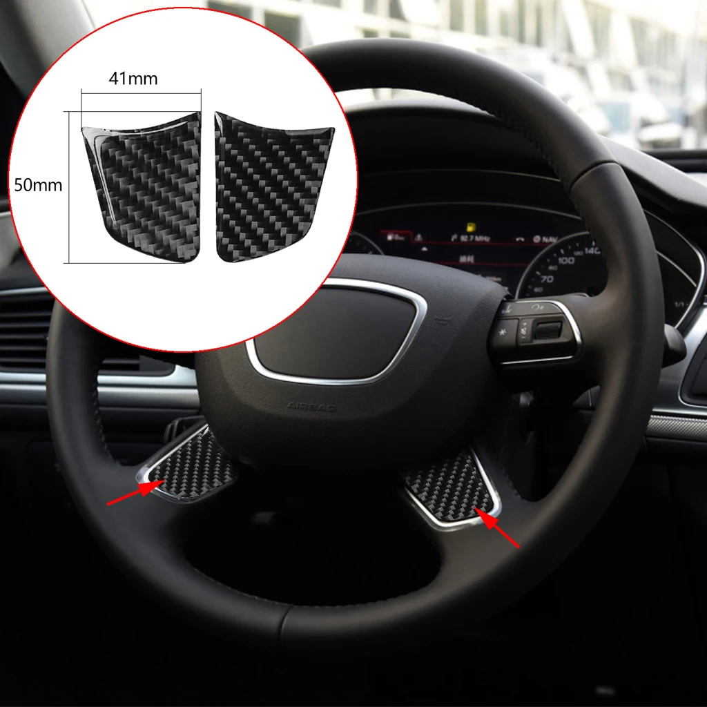 

Панель рулевого колеса из натурального углеродного волокна, наклейка, отделка, автомобильные аксессуары, интерьер для Audi A6 S6 C7 A7 S7 2012-2018