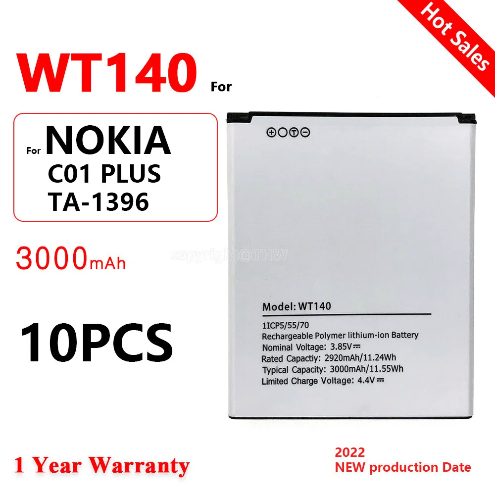 

Genuine WT140 3000mAh Rechargeable Battery For Nokia C01 PLUS TA-1396 Cell Phone Replacement Batteri Battery +Track Code