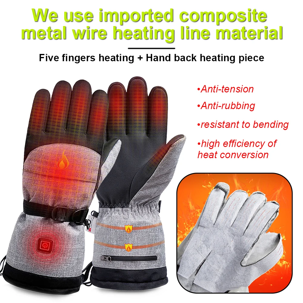 

Motorcycle Electric Gloves Waterproof Heated Moto Touch Screen Battery Powered Motorbike Racing Riding Gloves Winter