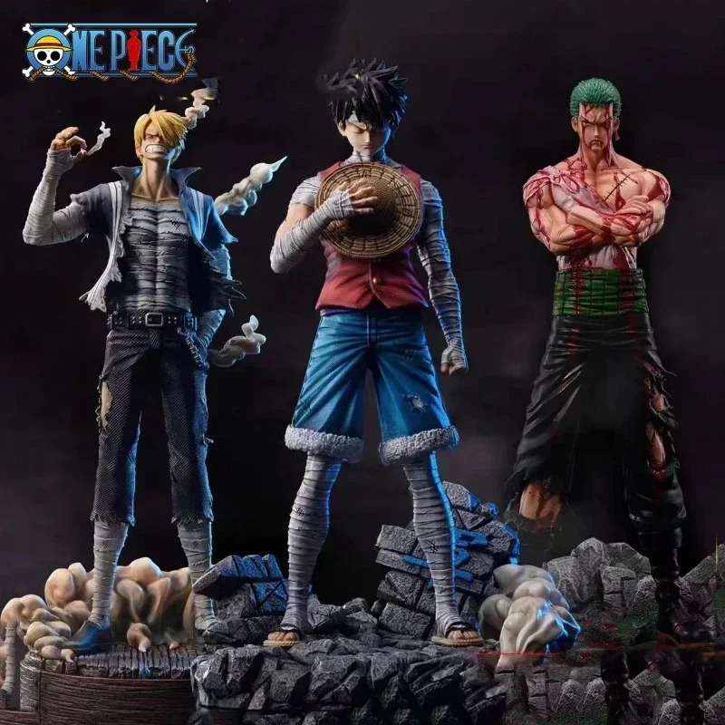 Фото Фигурки One Piece 3D2Y: Зоро, Луффи, Санджи в крови — коллекционные аниме-фигурки из ПВХ, модель, игрушка, кукла, подарок на день рождения №1