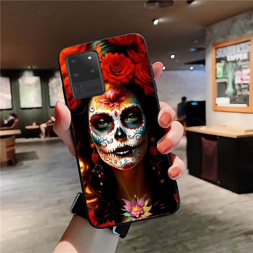 Чехол для телефона Хэллоуин с черепом девушки Samsung S 9 10 20 21 22 23 30 23plus lite Ultra FE S10lite
