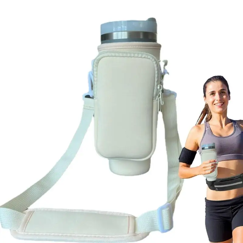 Pouch 40oz Water Cup Carrier Sleeve Holder Shoulder-back Des
