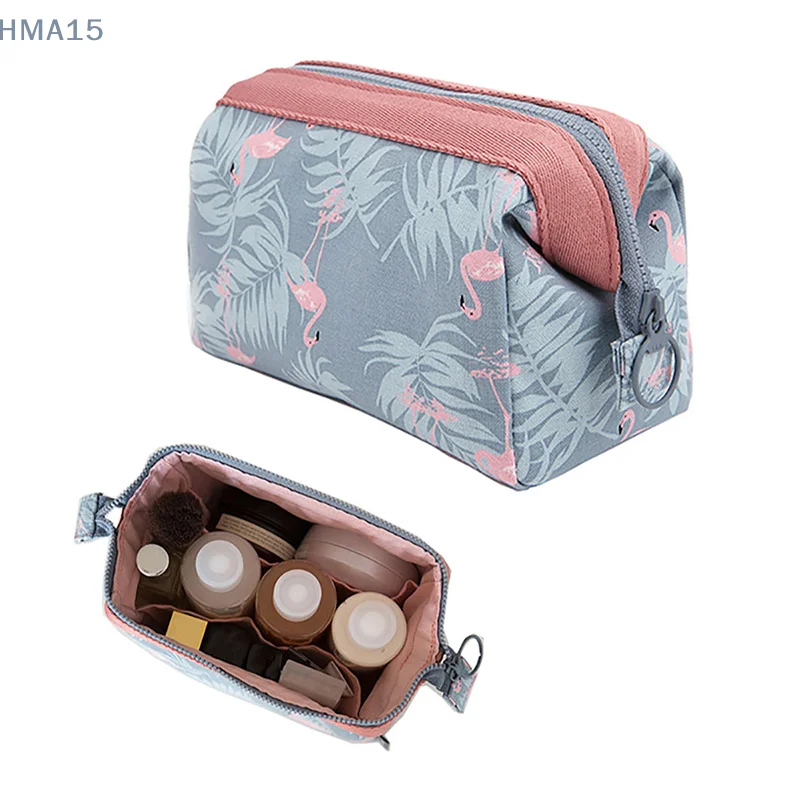 Женская дорожная косметичка с фламинго для девочек органайзер макияжа и мытья