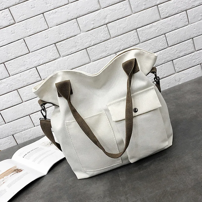 

Bag female new Korean student wild large-capacity canvas messenger bag ins simple fashion handbag