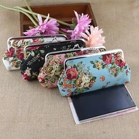 womens coin purse money bag case wallet keys card pouch big flower pattern hasp