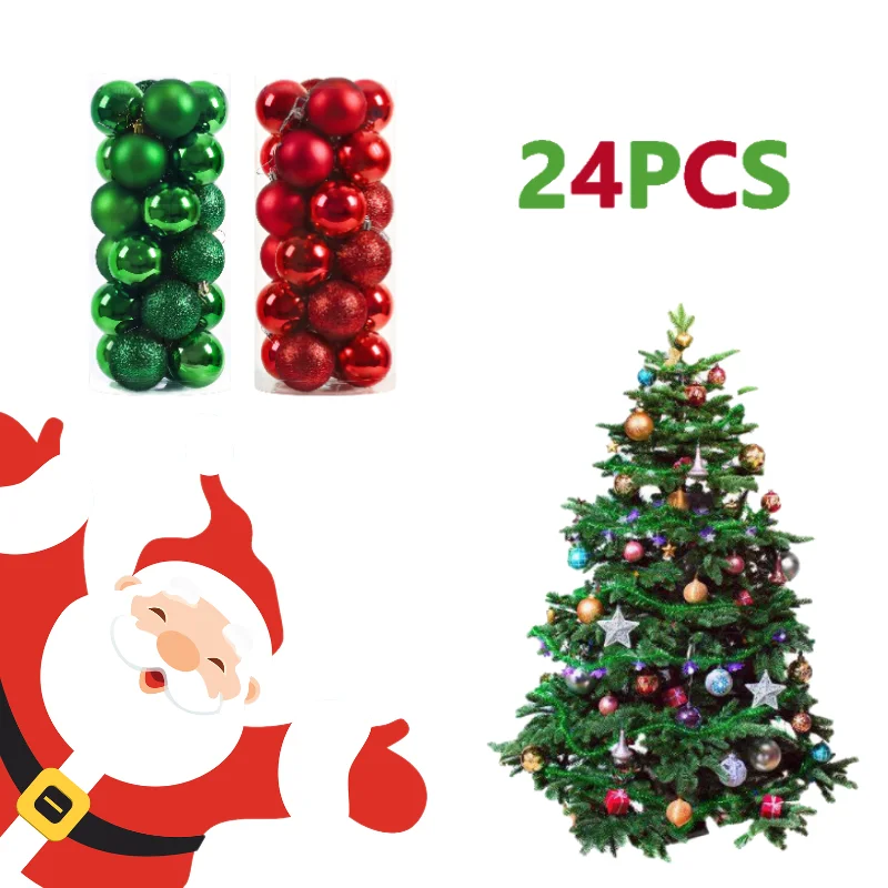 

Christmas Tree Ball Ornaments 24pcs Christmas Ball Decoration Set Colorful Xmas Ball Shatterproof Hanging Tree Decor