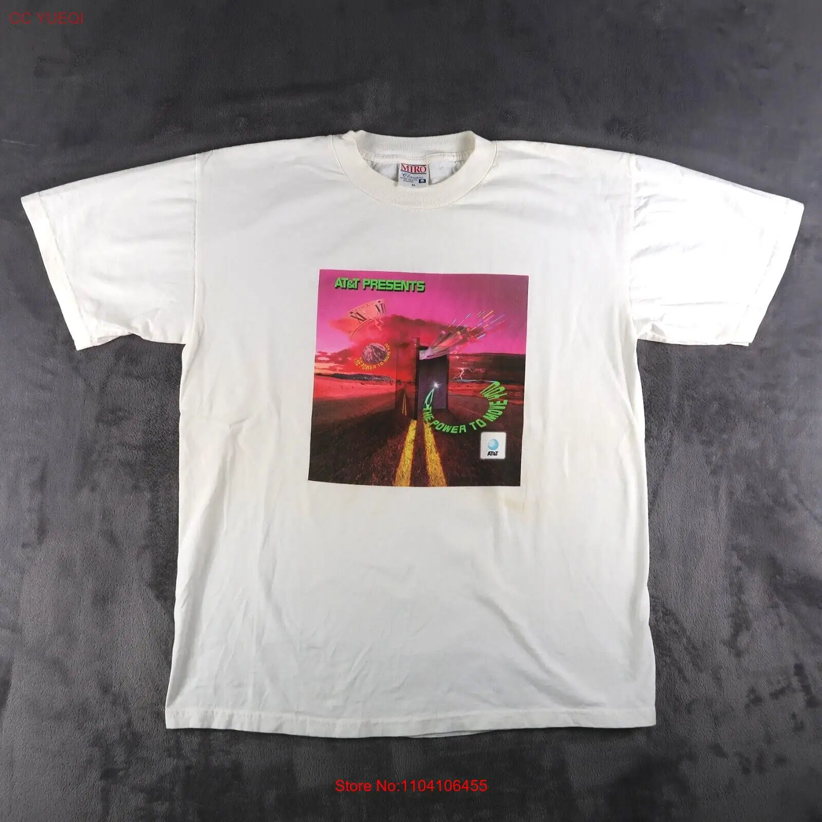 Винтажная футболка AT&ampT Power To Move You Computer Tech Internet XL с короткими рукавами