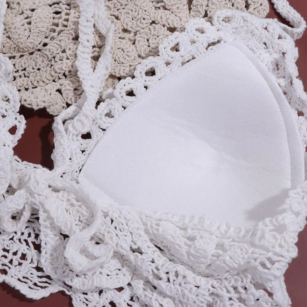 Ажурный жилет в богемном стиле вязаные укороченные топы без рукавов этническом