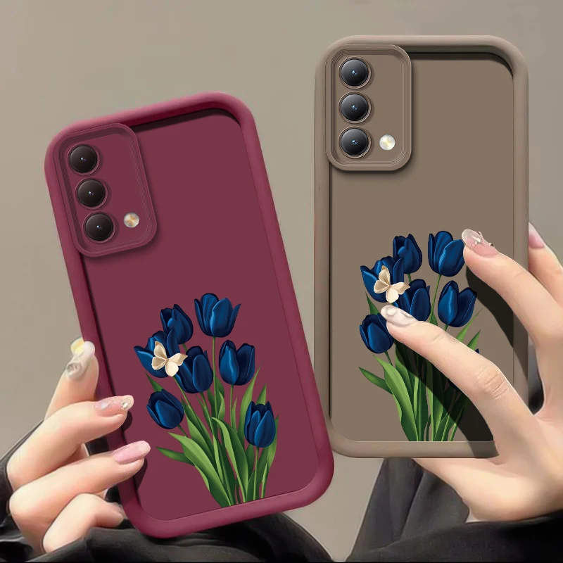 Фото Силиконовый чехол для телефона Infinix Tecno Pova 9 7 Ultra 6 Neo Camon 50 40 Pro Spark 40C 20C 6 Go 1 2024 с цветочным узором в виде тюльпанов №2